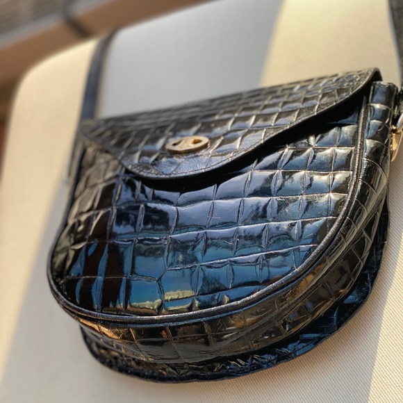 ❌SOLD IG❌CÉLINE🖤Patent Croc✨Rare Vintage - Picture 4 of 12